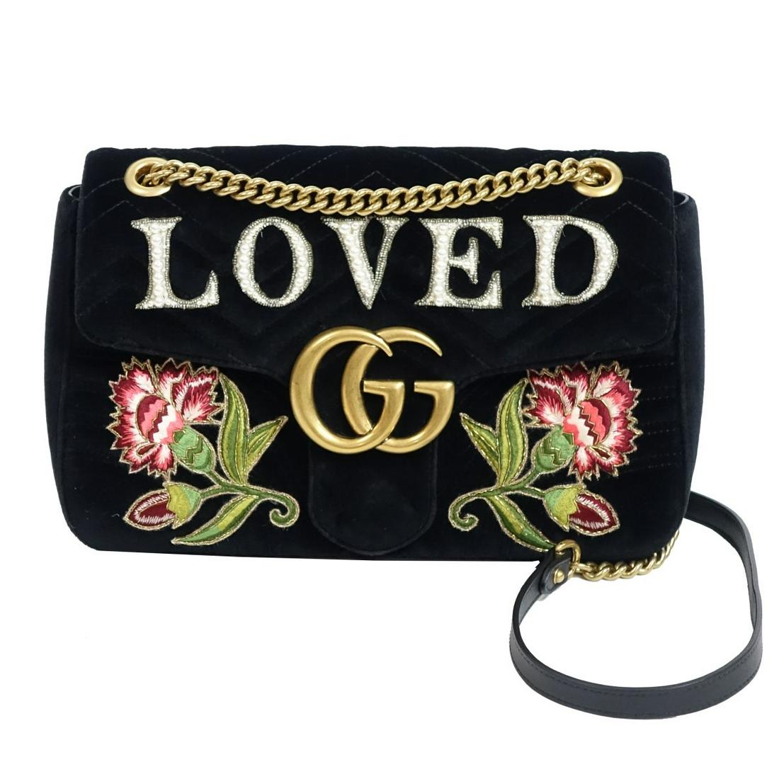 gucci black bag velvet