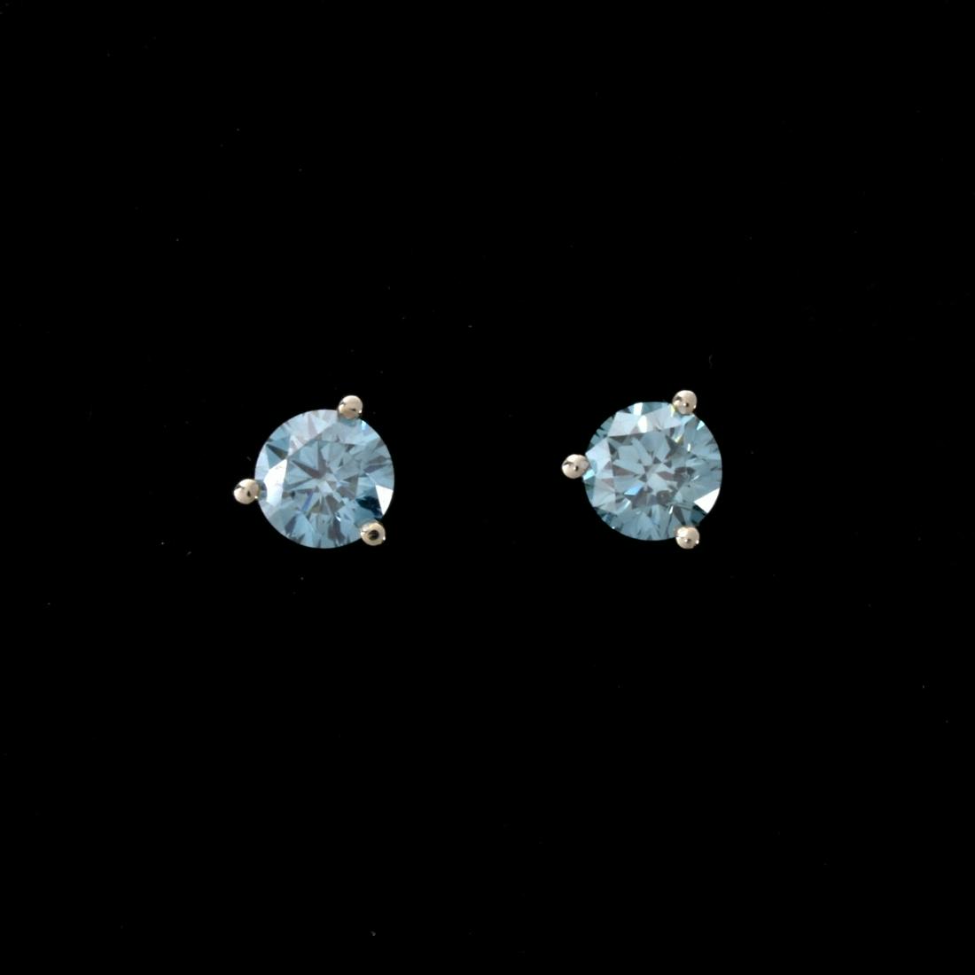1.06 Carat Blue Diamond Ear Studs (1 of 3)