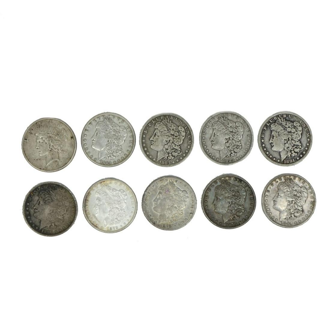 Ten (10) 1873-1923 U.S. Silver Dollars (1 of 2)