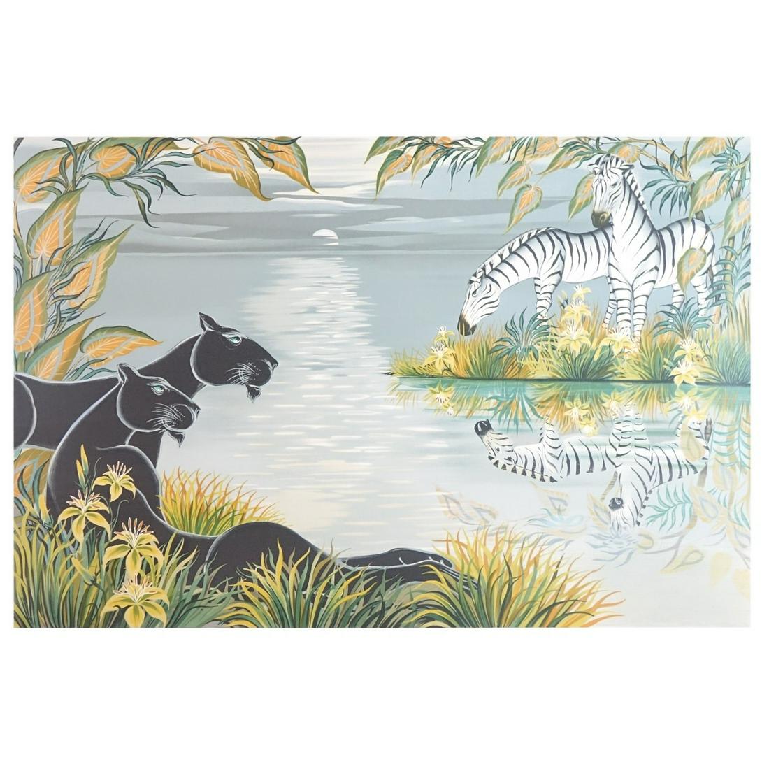 Gustavo Novoa, Chilean (Born 1941): Gustavo Novoa, Chilean (Born 1941) Color Lithograph "Moon Ornate" Pencil Signed, Title, and Numbered 160/275 on Lower Margin. Frame measures 21-3/4" H x 32-1/4" W, frame measures 32' H x 42" W. Condit