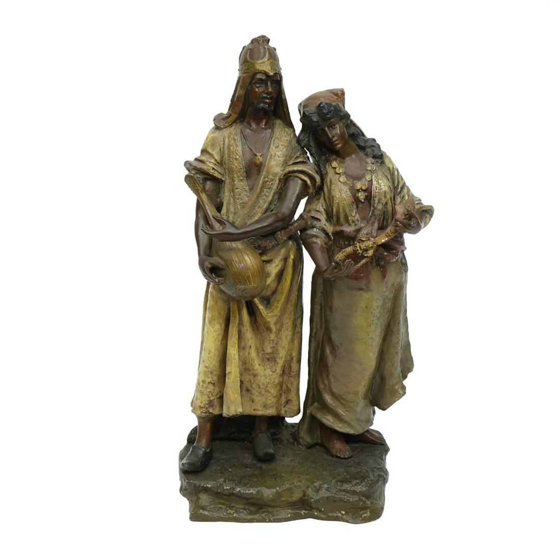 Antique Orientalist Cold Painted Spelter Sculpture (1 of 3)