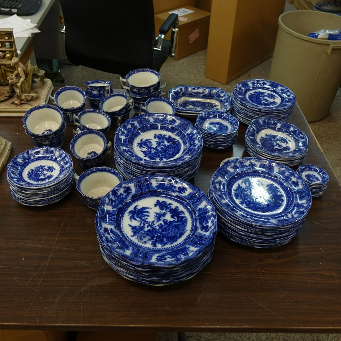 (108) Pc. Antique Kyber Flow Blue Dinnerware (1 of 2)