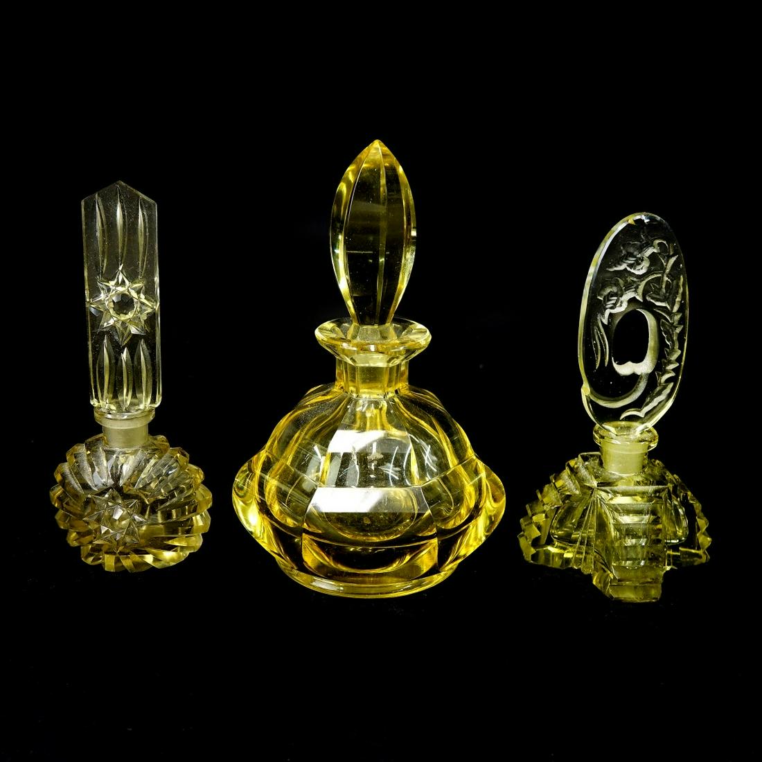 Three (3) Vintage Czech Art Deco Perfume Bottles (1 of 2)