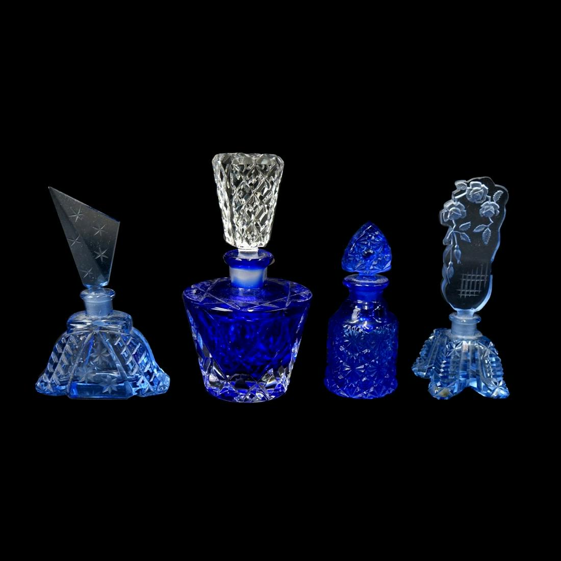 Four (4) Vintage Czech Colored Perfume Bottles (1 of 2)