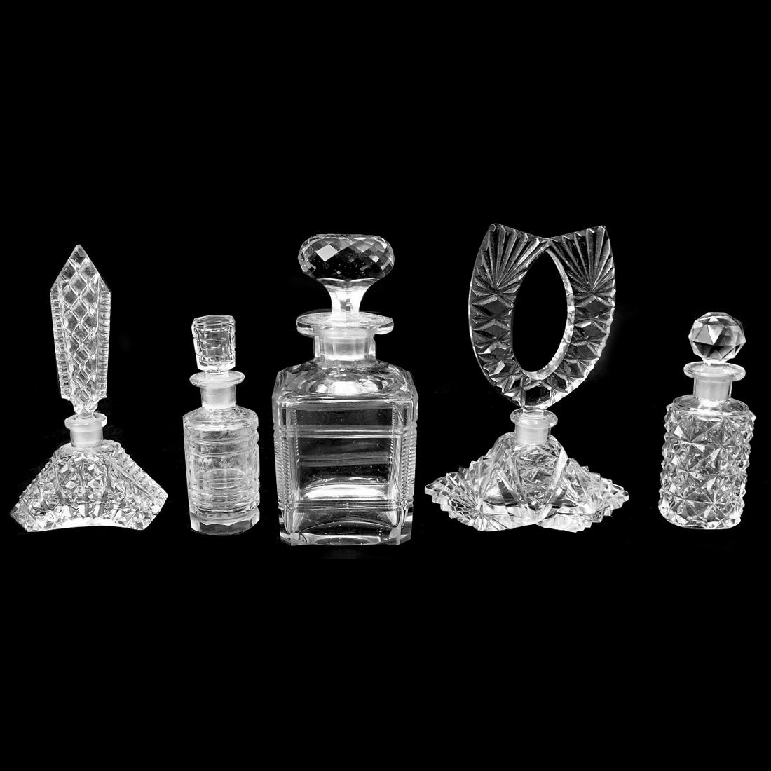 Five (5) Vintage Crystal Bottles (1 of 2)