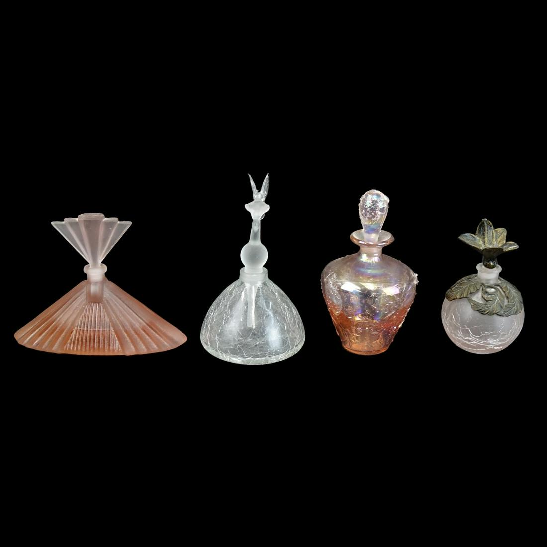 Four (4) Vintage Art Deco Glass Perfume Bottles (1 of 2)