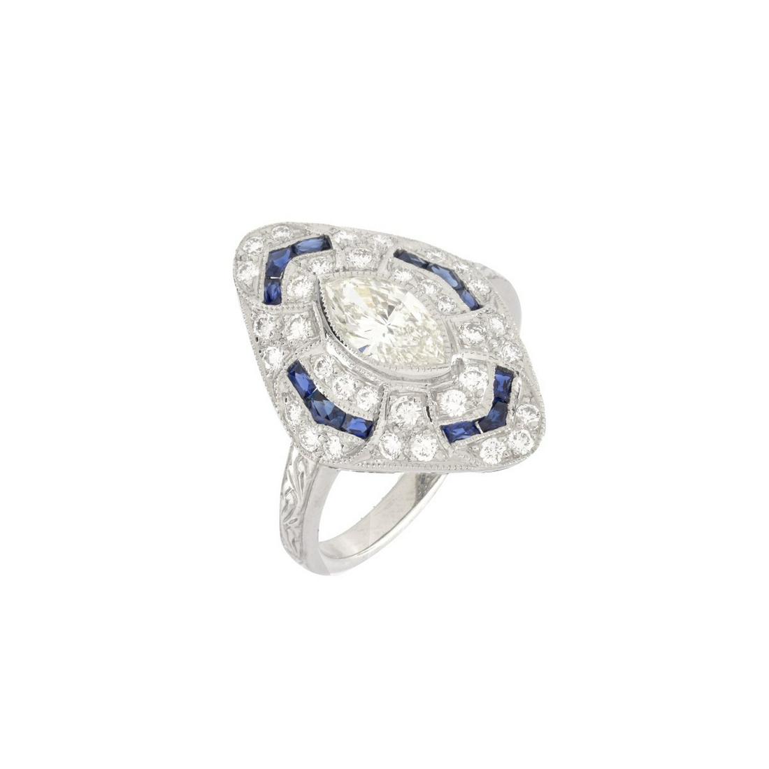 Diamond, Sapphire and Platinum Ring (1 of 6)
