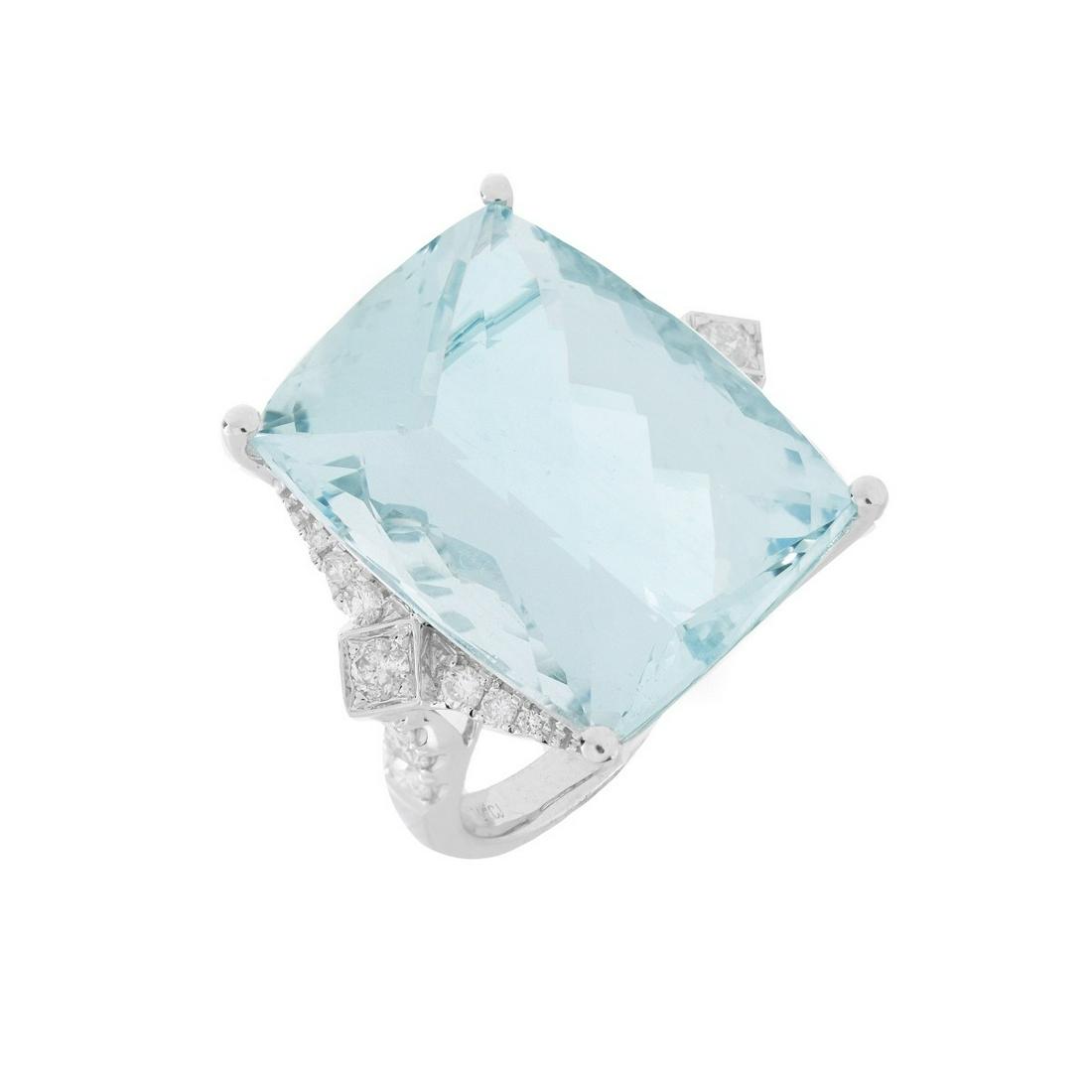 Aquamarine, Diamond and 14K Ring (1 of 6)