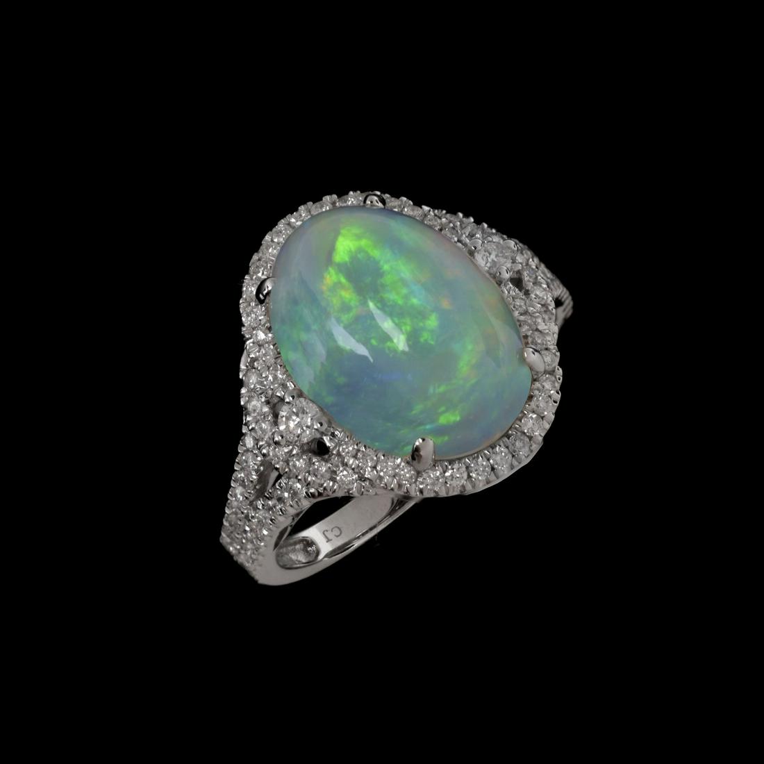Opal, Diamond and 14K Ring (1 of 5)