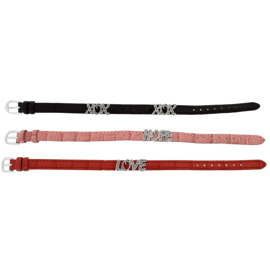 Three 14K and Leather Bracelets (1 of 2)