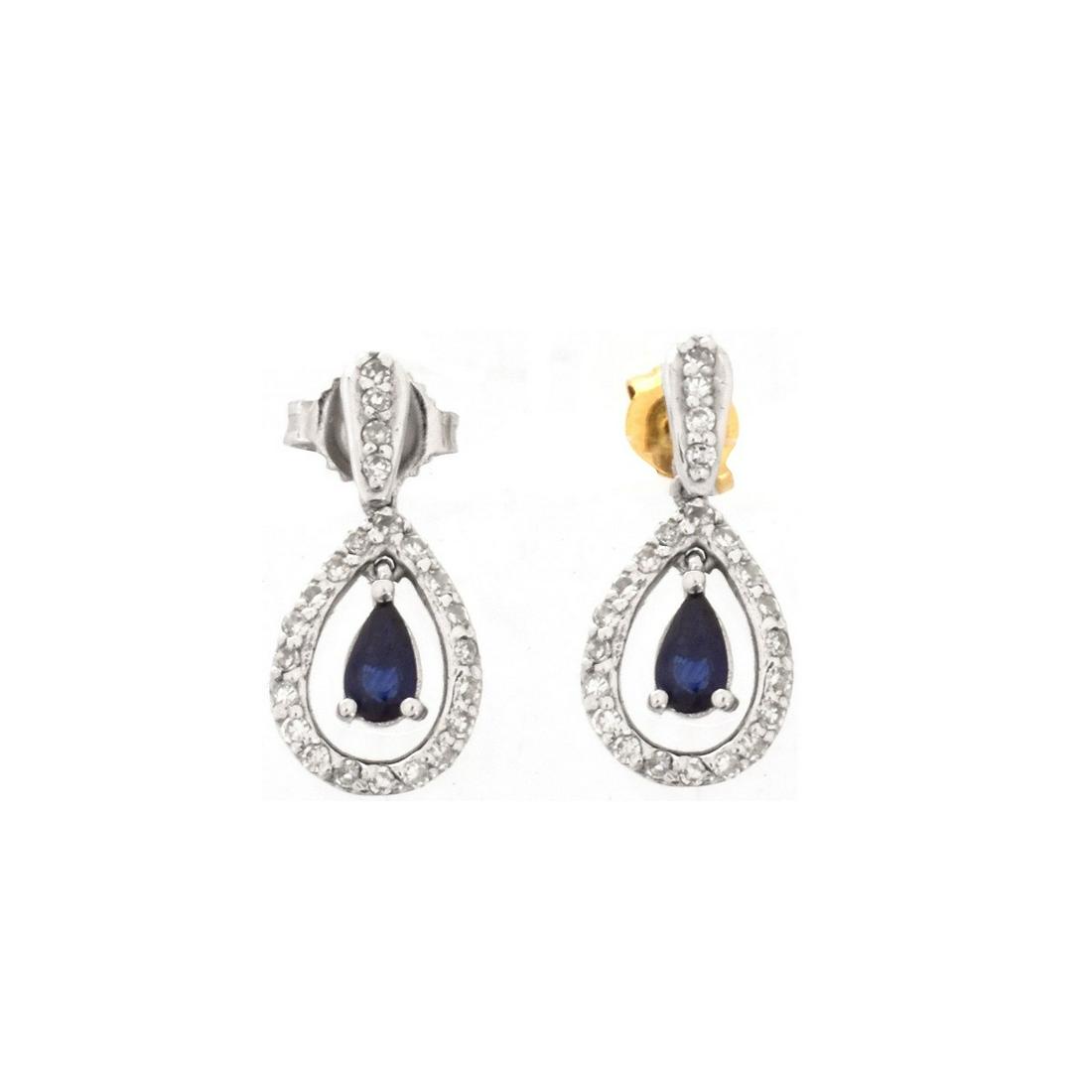 Sapphire, Diamond and 14K Earrings (1 of 3)