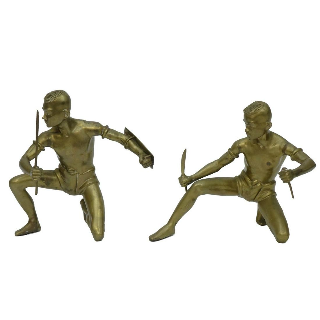 Pair of 20th C. Brass Sculptures (1 of 3)