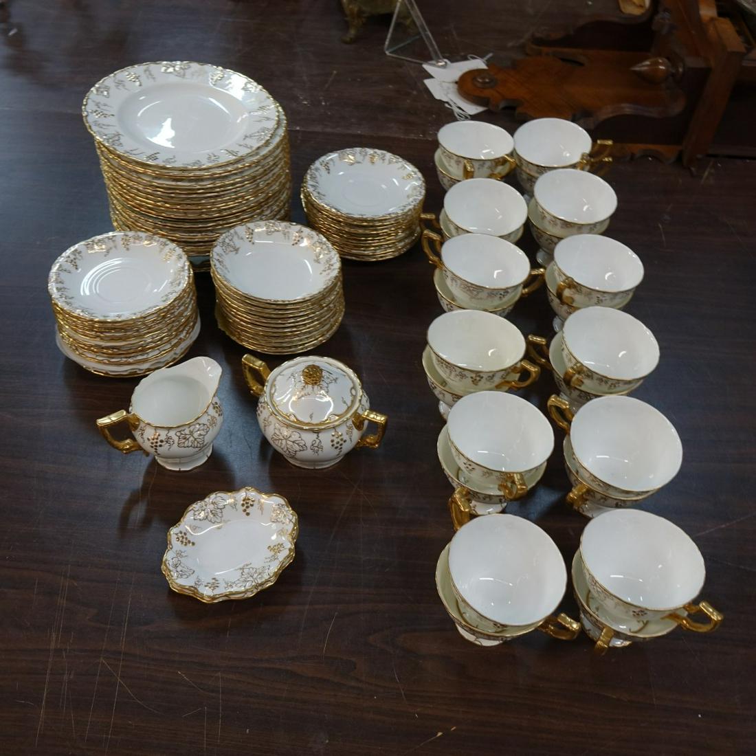 (87) Pc. Royal Crown Derby "Vine Gold" Dinnerware (1 of 3)