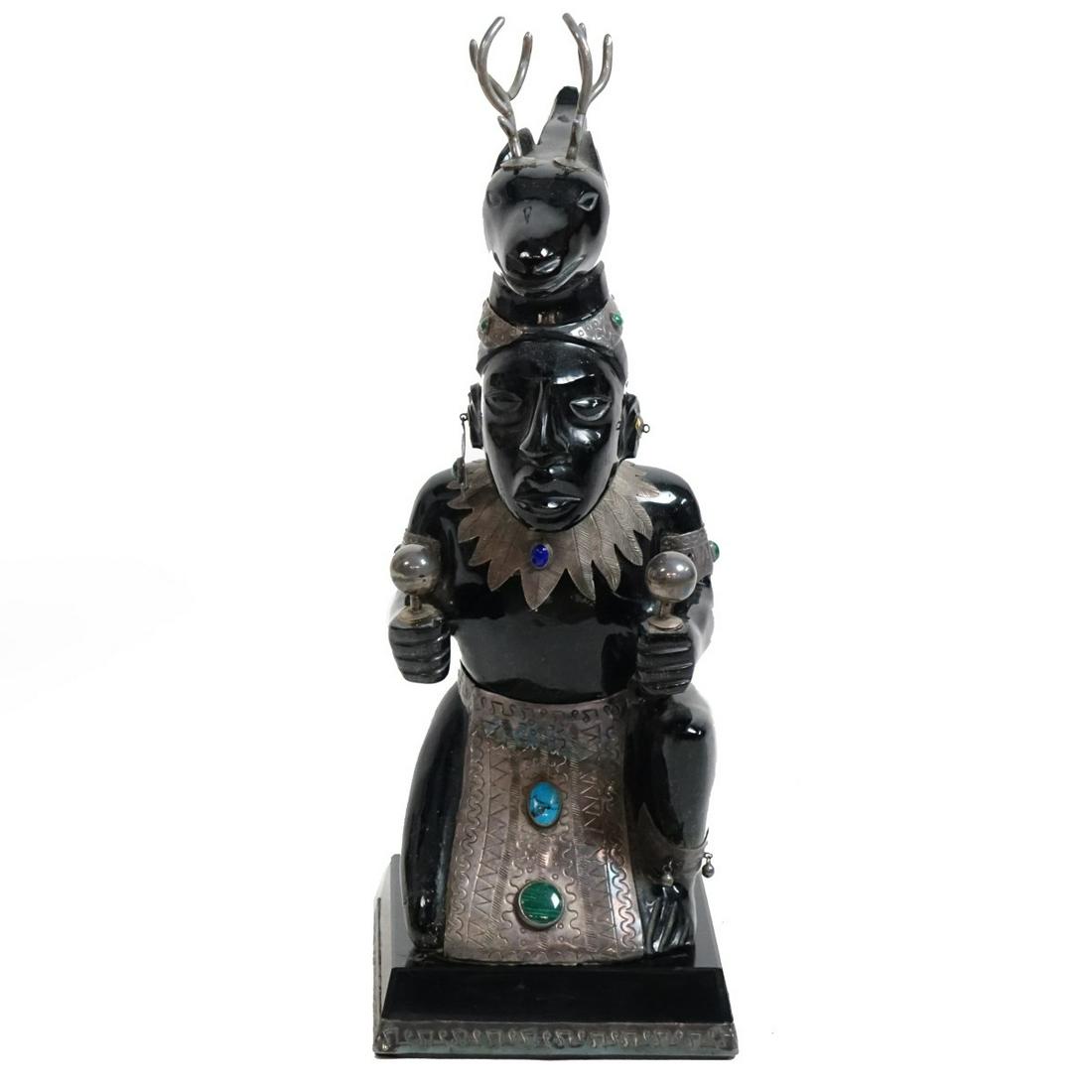 Vintage Mexican Carved Obsidian Sculpture (1 of 3)