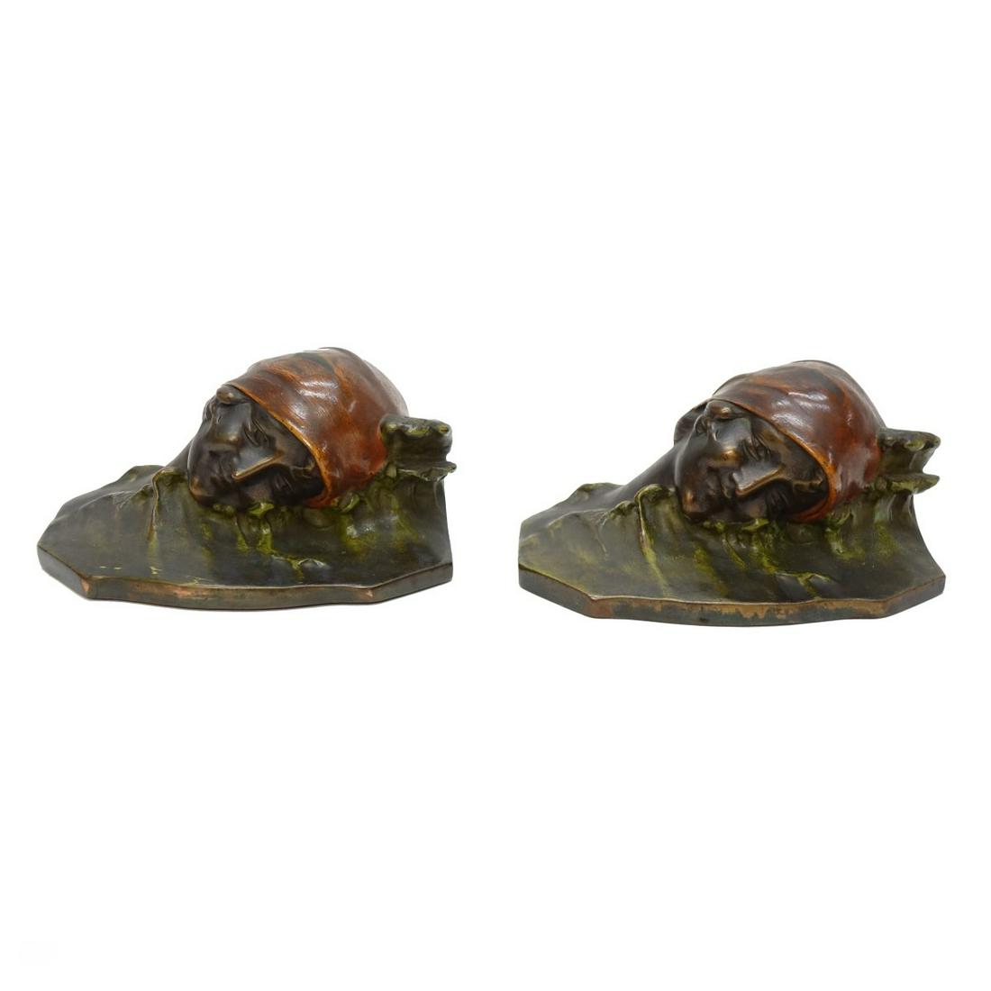 Pair of Galvano Bronze Clad Bookends (1 of 3)