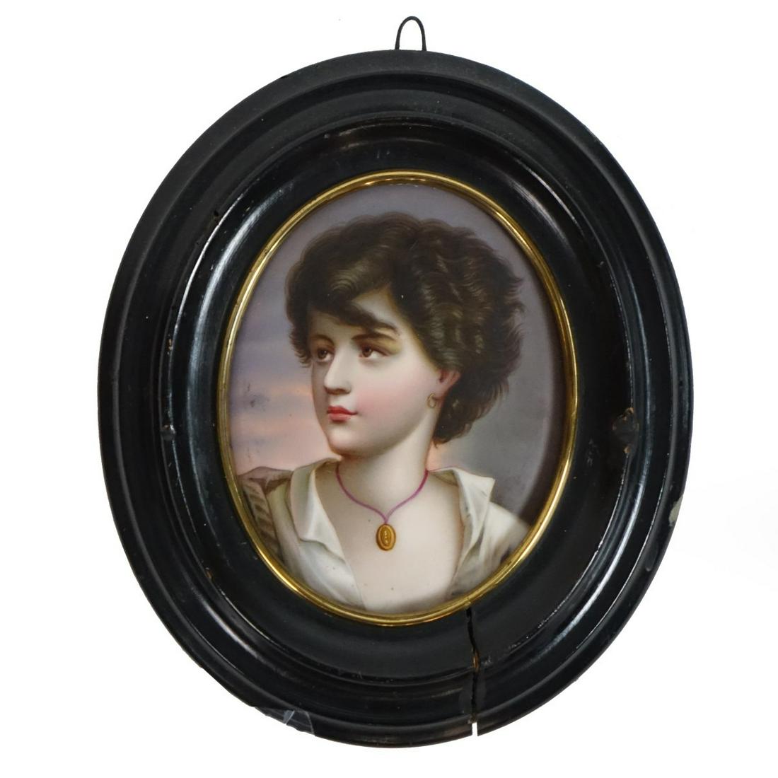 Antique KPM Style Porcelain Portrait Plaque (1 of 2)