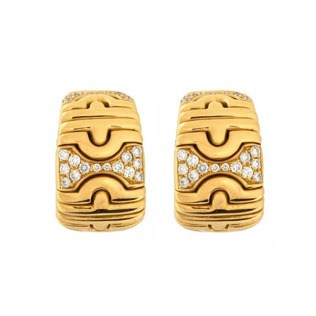 Bulgari Diamond and 18K Earrings (1 of 4)