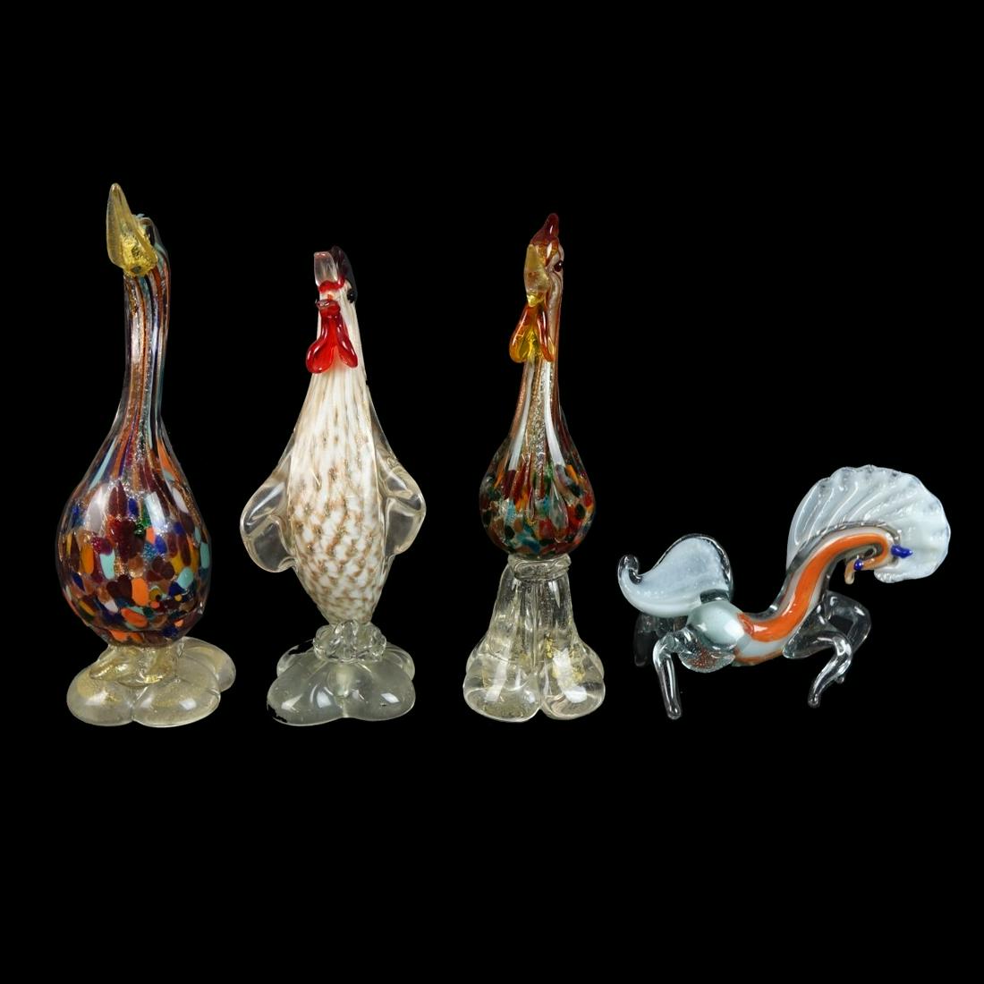 Four (4) Vintage Murano Glass Animal Figurines (1 of 3)
