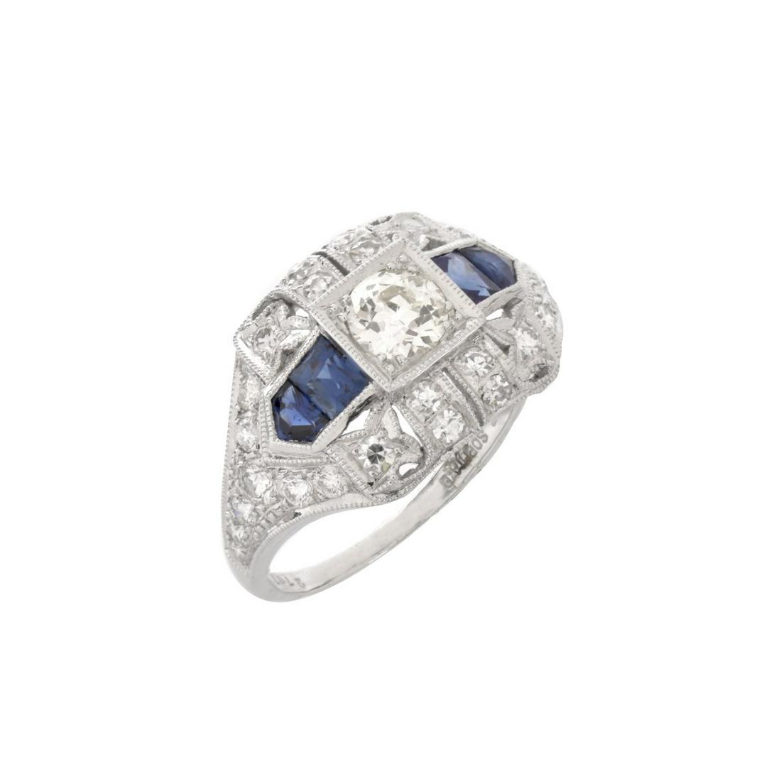 Diamond, Sapphire and Platinum Ring (1 of 6)