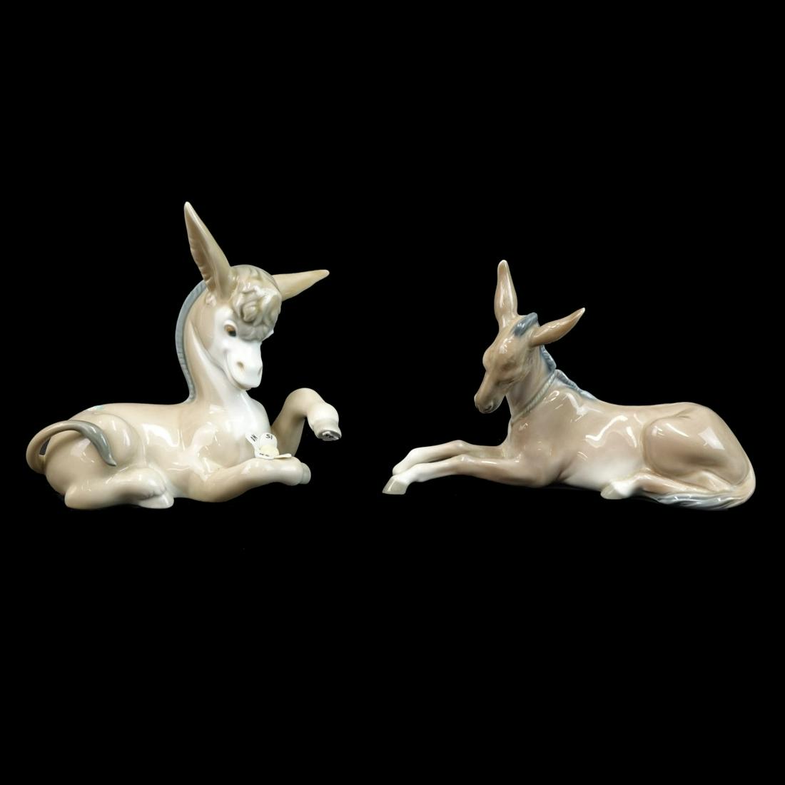 Two (2) Lladro Glazed Porcelain Horse Figurines (1 of 3)