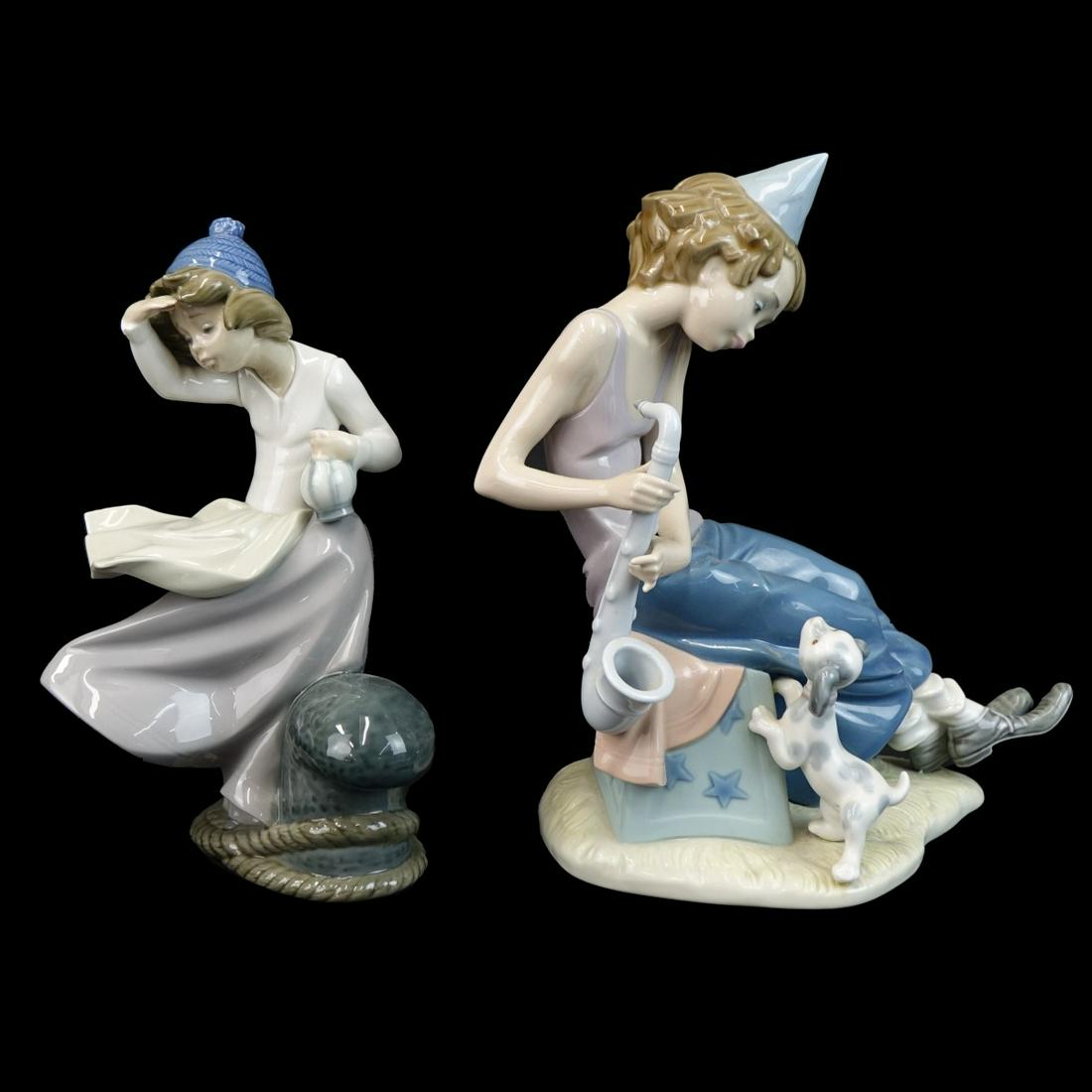 Two (2) Vintage Glazed Porcelain Figurines (1 of 3)