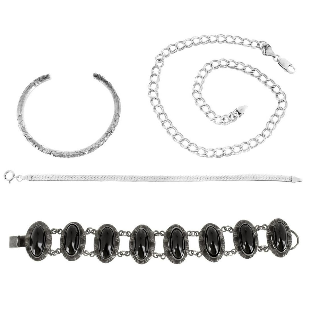 Four (4) Vintage Assorted Sterling Silver Jewelry (1 of 1)