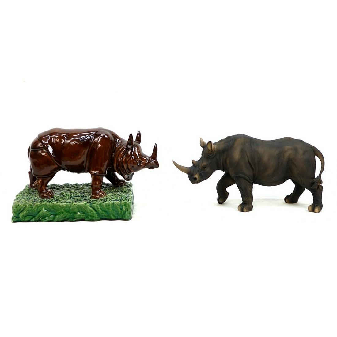 Two (2) Rhino Figurines (1 of 4)