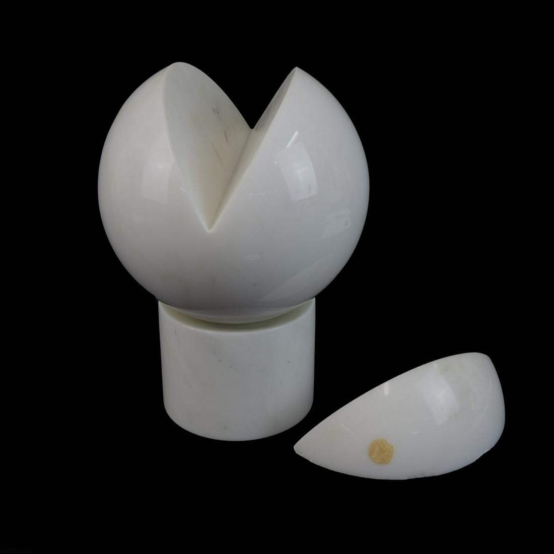 Modern White Marble Sculpture (1 of 3)