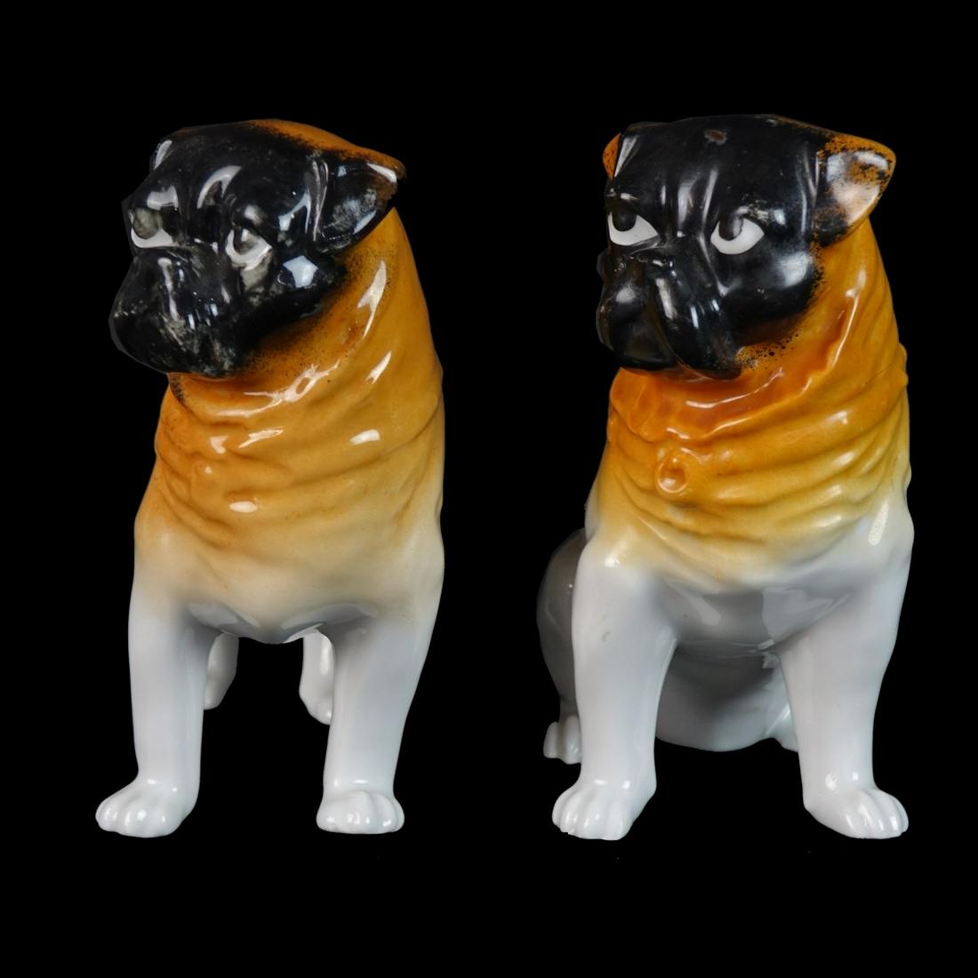 Two (2) Vintage German Pug Figures (1 of 3)