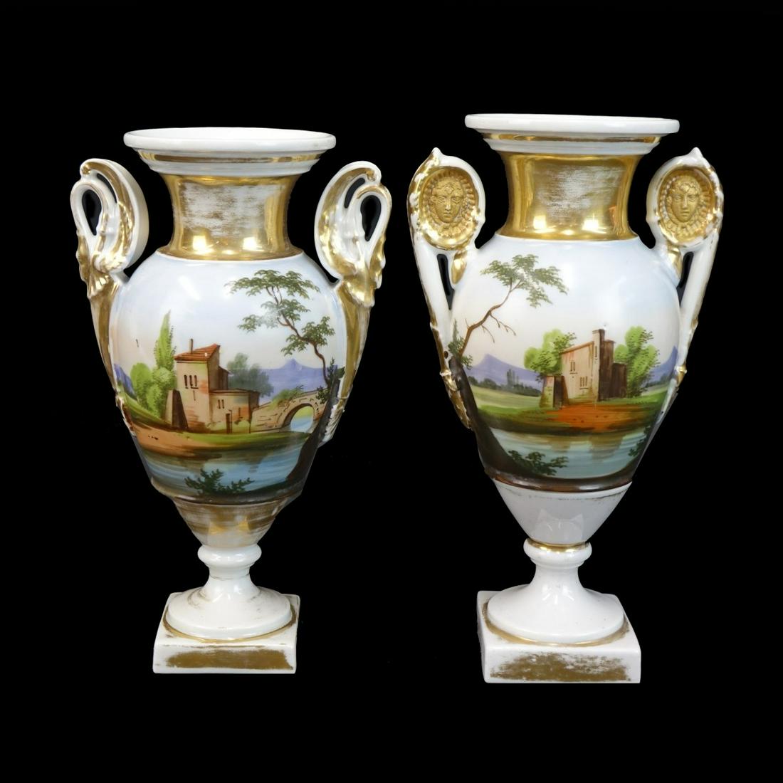 Two (2) Old Paris Gilded Porcelain Vases (1 of 4)