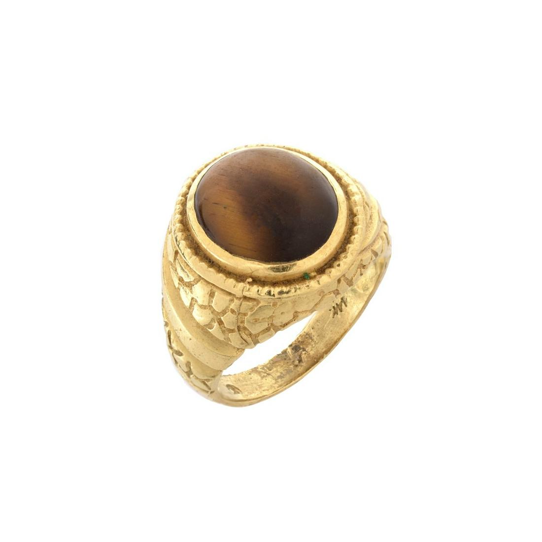Man's Tiger Eye and 14K Ring (1 of 6)