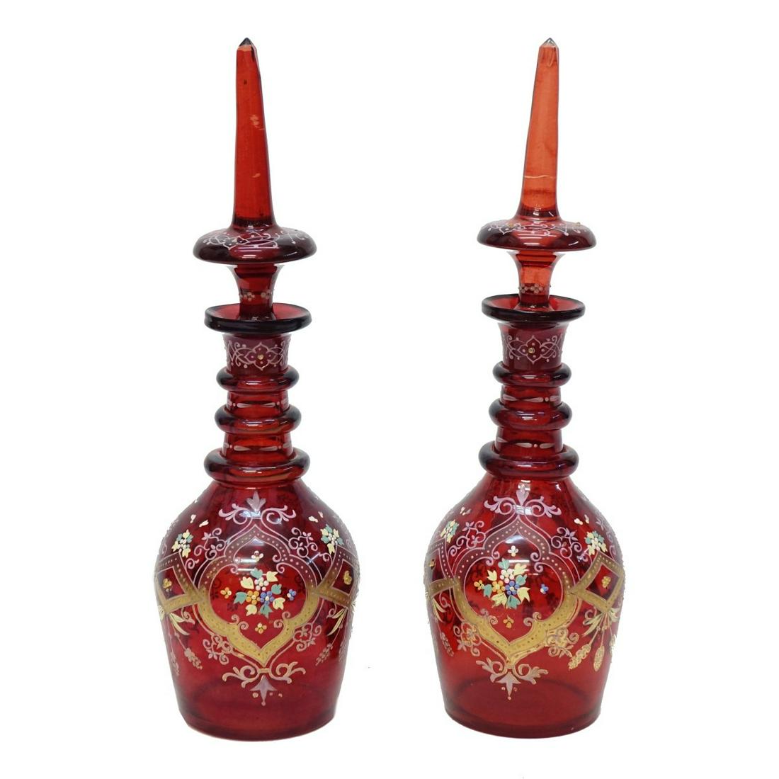 Pair of Bohemian Glass Decanters (1 of 2)