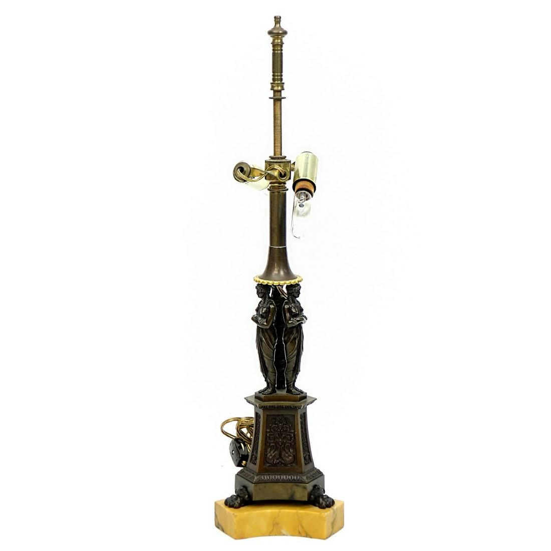 20th C. Empire Style Bronze Lamp (1 of 2)