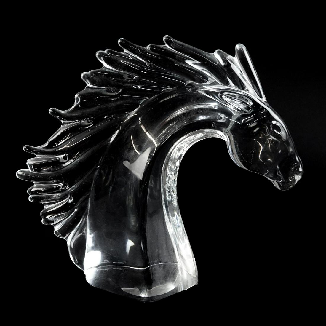 Daum Nancy France Horse Head Sculpture (1 of 4)