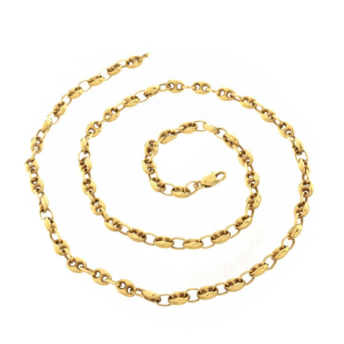 Vintage Italy 14k Gold Gucci Mariner Link Necklace