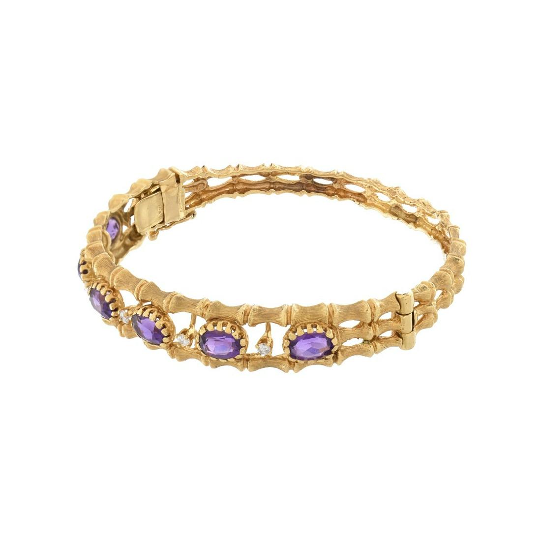 Amethyst, Diamond and 14K Bangle (1 of 4)