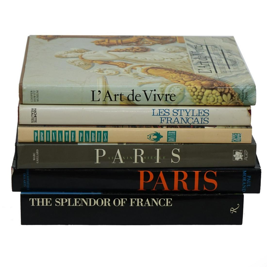 Five Volumes on French Art and Design: Five Large Hardback Volumes on French Art and Design Including: L'Art de Vivre, Decorative Arts and Design in France; Les Styles Francais; Private Paris, The Most Beautiful Apartments; Paris au XIX Si
