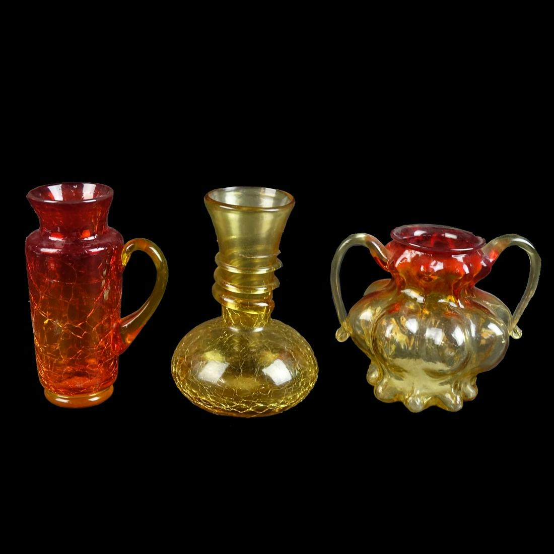 Three (3) Blenko Art Glass Vases (1 of 2)