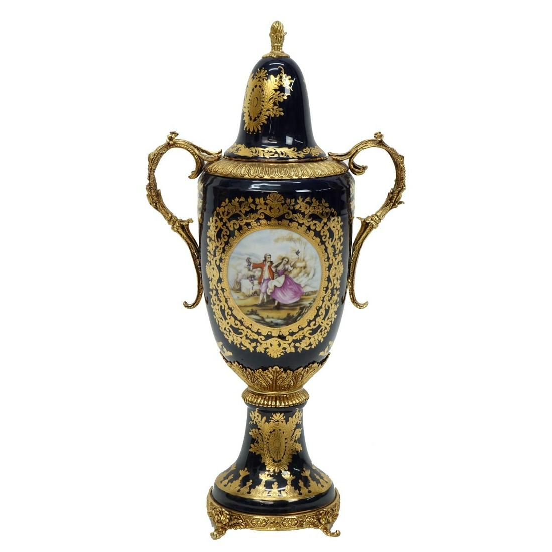 Continental Sevres Style Covered Urn (1 of 2)