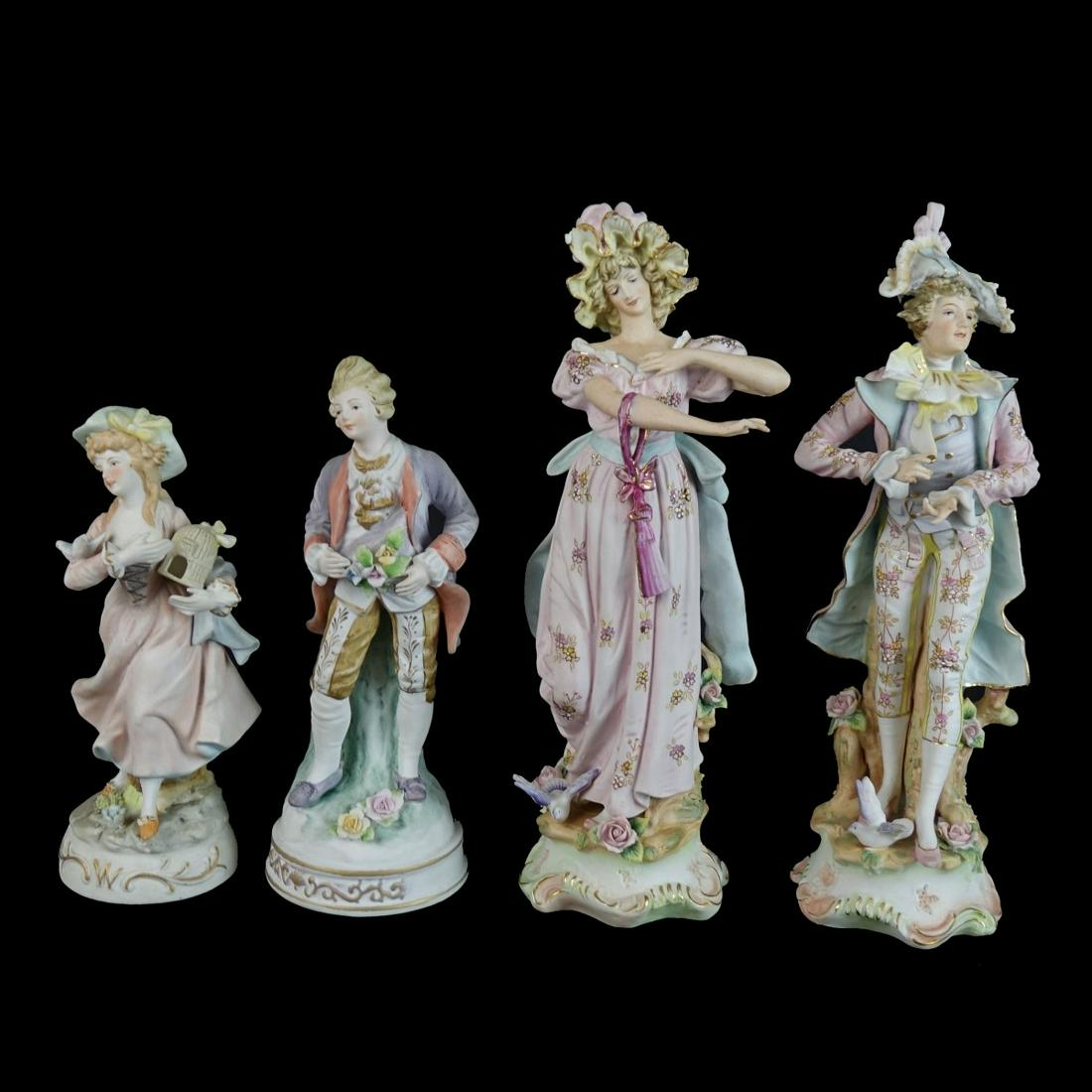 Four (4) Dresden Style Figurines (1 of 3)