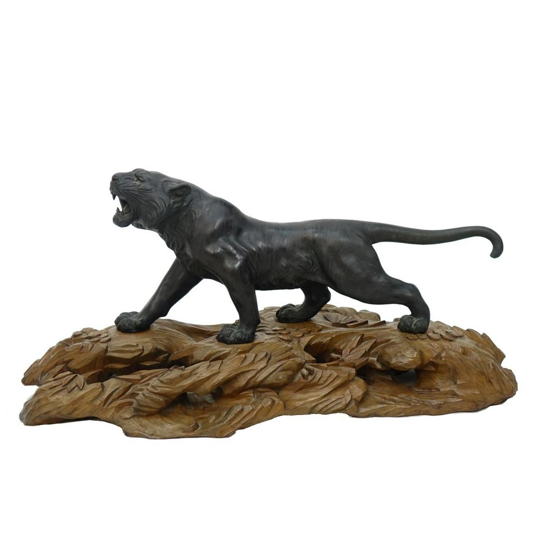19th C. Japanese Bronze Tiger (1 of 3)