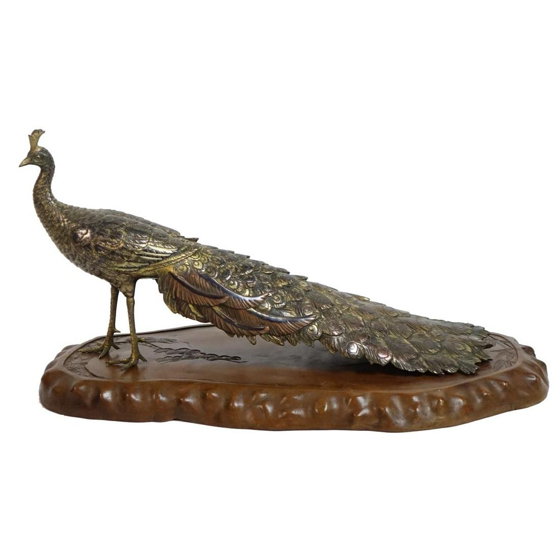 19th C. Japanese Bronze Peacock (1 of 3)