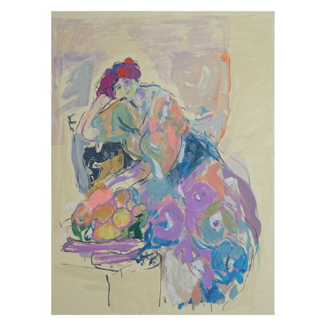 Lea Avizedek, Israeli (20th C): Lea Avizedek, Israeli (20th century) Color Serigraph on Paper "Margot" Pencil Signed and Numbered 148/300. Measures 24-1/2" x 18", frame measures 39-1/4" x 32-1/4". Condition: Good condition. Estimate