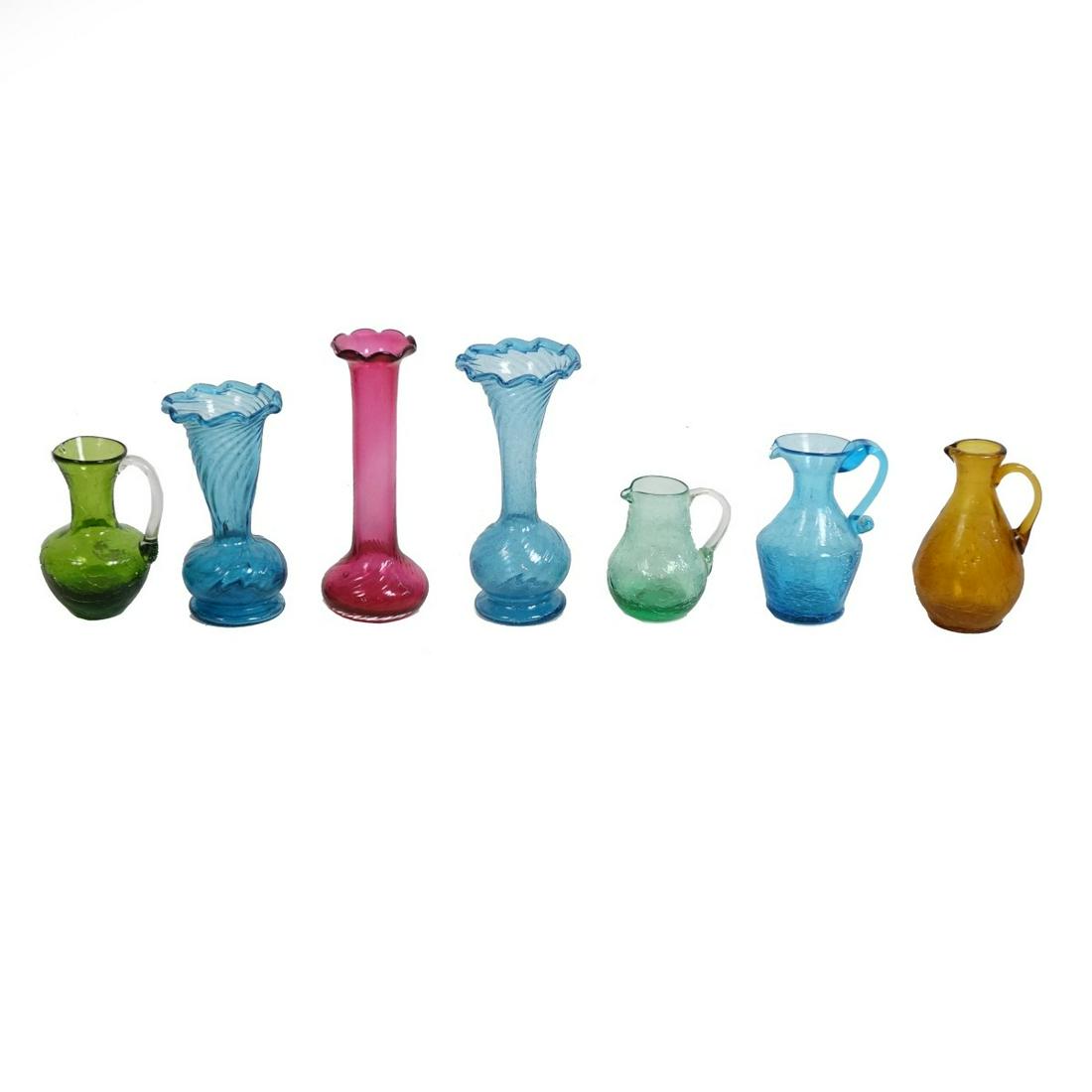 (7) Vintage Blenko Art Glass Tableware (1 of 2)