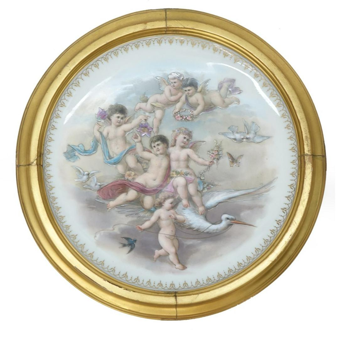 Antique Moser Charger in Frame (1 of 3)