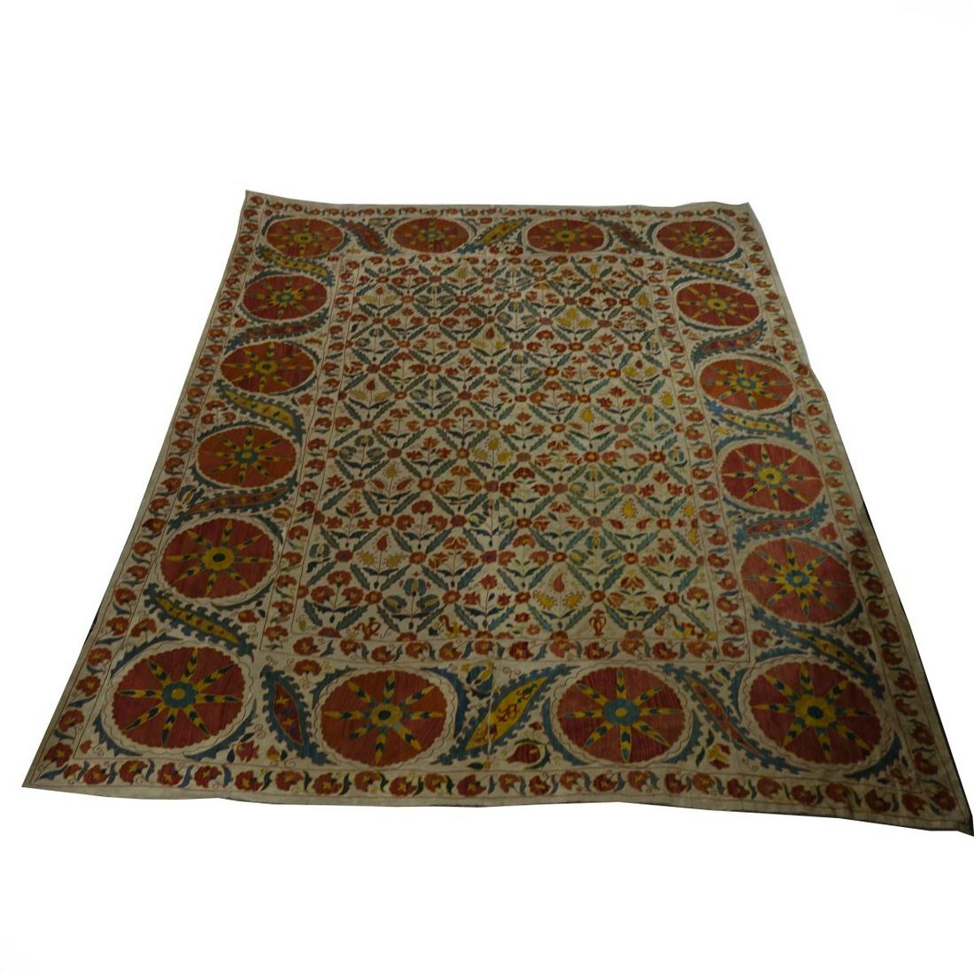 19th C. Persian Suzani Embroidered Tapestry (1 of 3)