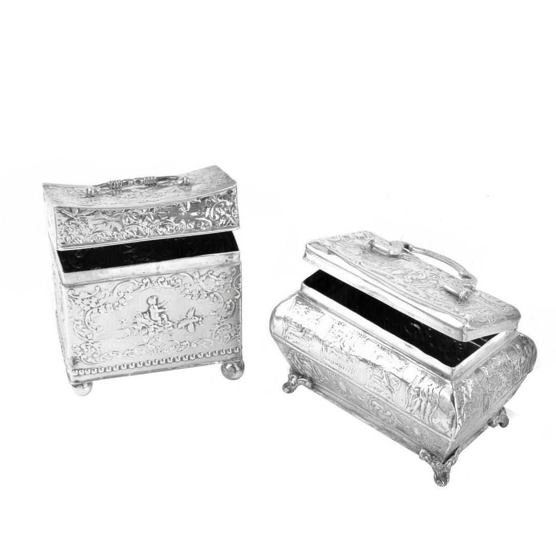(2) Dutch Silver Tea Caddies (1 of 6)