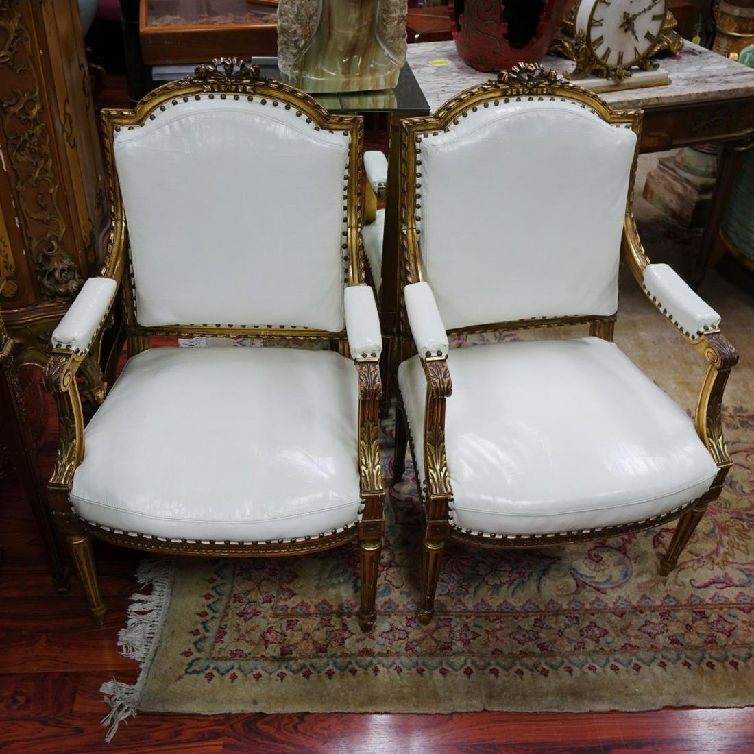 Pair of Antique Louis XVI Style Arm Chairs (1 of 4)