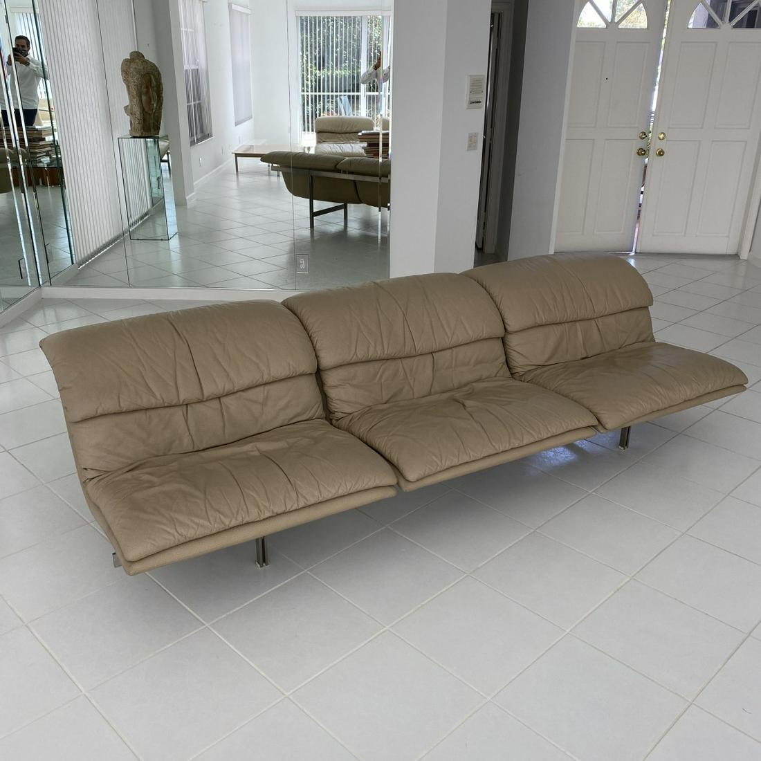 Saporiti Leather "Wave" Three-Part Sofa (1 of 7)