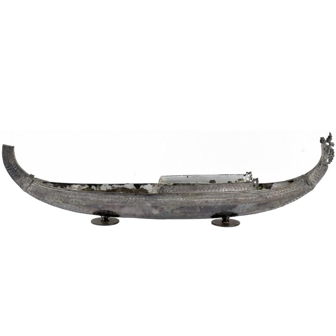 Vintage Silver Plate Viking Ship's Model (1 of 4)